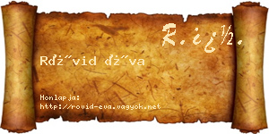 Rövid Éva névjegykártya