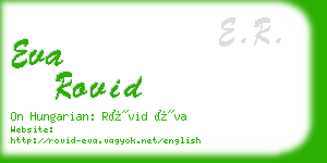 eva rovid business card